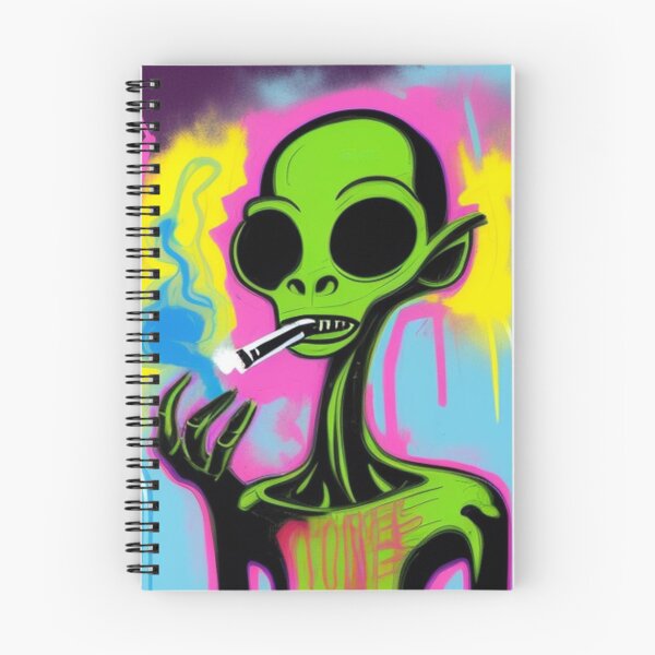 Item preview, NFT Funny Cartoon Alien Smoking Purple Art designed and sold by itzbart.