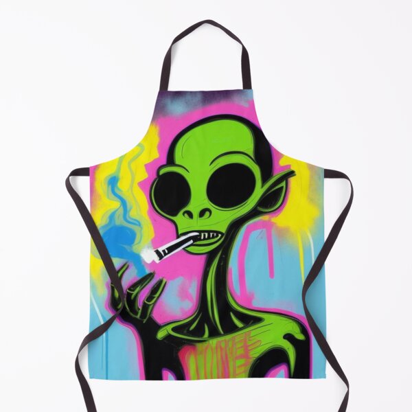 Item preview, NFT Funny Cartoon Alien Smoking Purple Art designed and sold by itzbart.