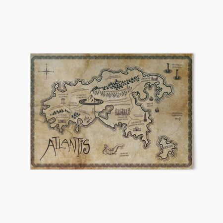 Map of Atlantis Art Board Print