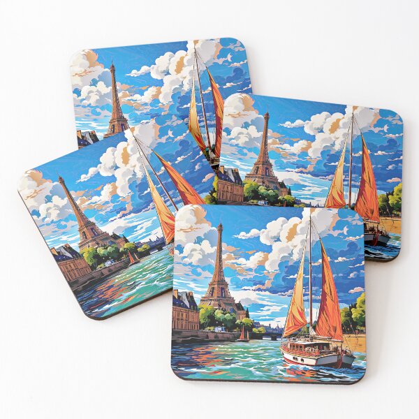 Item preview, Sailing boat in La Seine in Paris near Eiffel Tower designed and sold by iguananick.