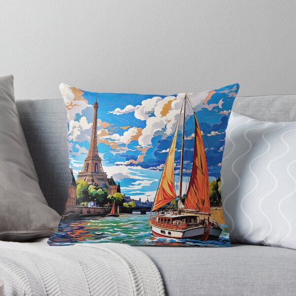 Item preview, Sailing boat in La Seine in Paris near Eiffel Tower designed and sold by iguananick.