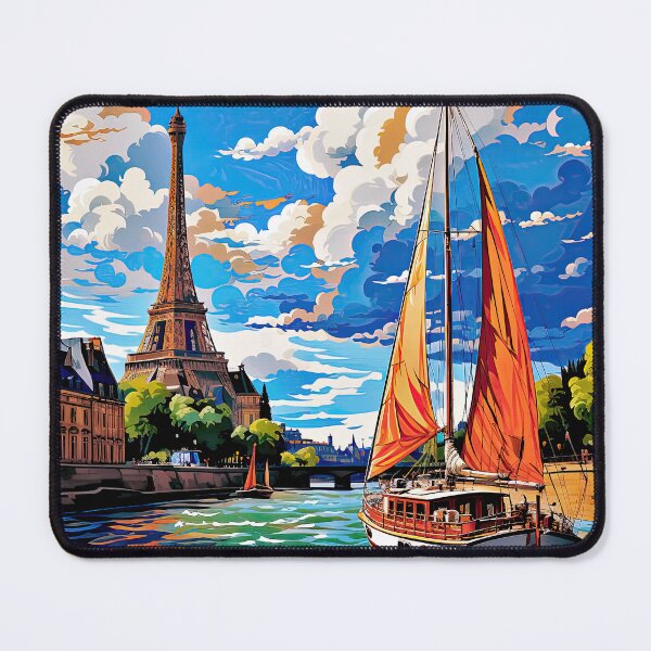 Item preview, Sailing boat in La Seine in Paris near Eiffel Tower designed and sold by iguananick.