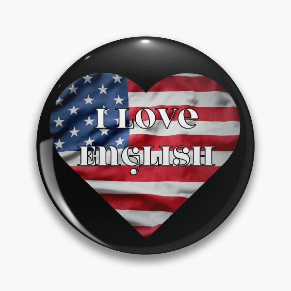 Item preview,  i love english, heart with usa flag designed and sold by language-des.