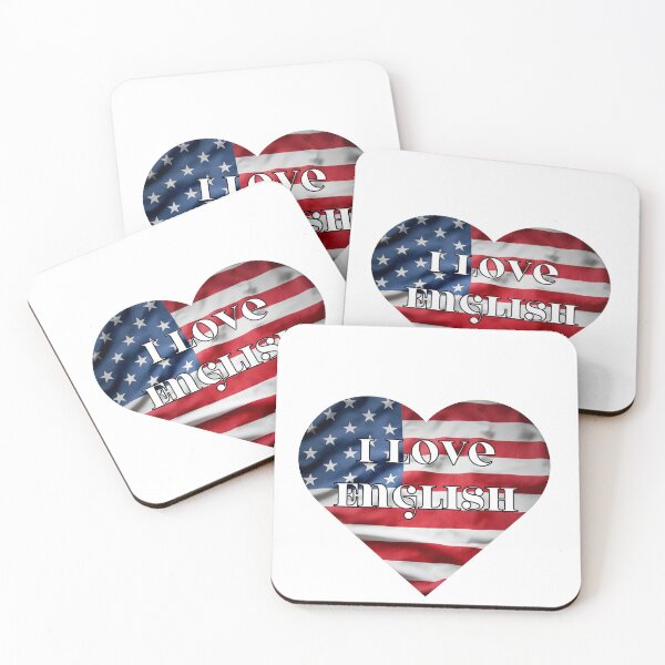 Item preview,  i love english, heart with usa flag designed and sold by language-des.