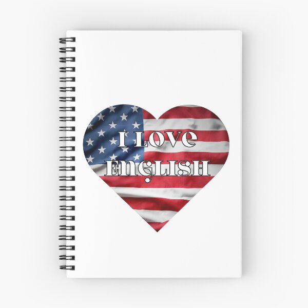 Item preview,  i love english, heart with usa flag designed and sold by language-des.