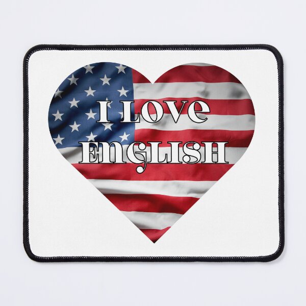 Item preview,  i love english, heart with usa flag designed and sold by language-des.