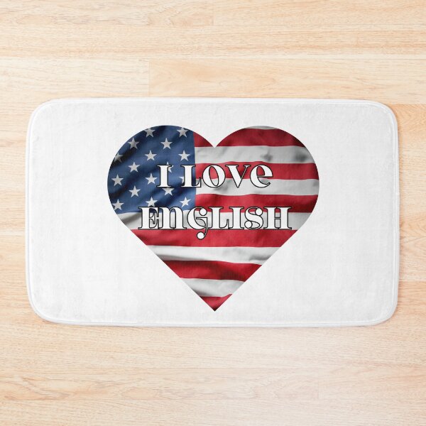 Item preview,  i love english, heart with usa flag designed and sold by language-des.