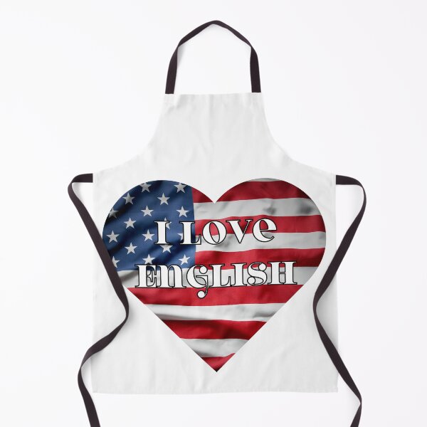 Item preview,  i love english, heart with usa flag designed and sold by language-des.