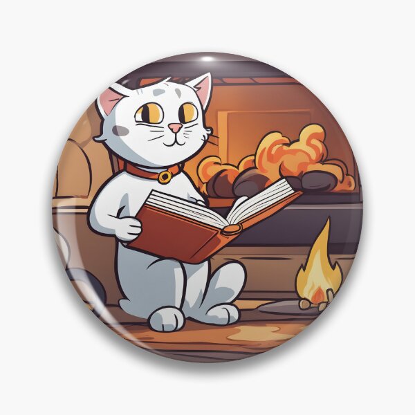 Item preview, Carton cat reading a book designed and sold by Maths-4-Nerds.