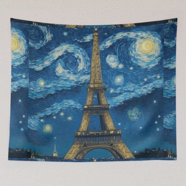 Item preview, Starry night in Paris Van Gogh Starry Night Eiffel Tower designed and sold by Vangoholic.