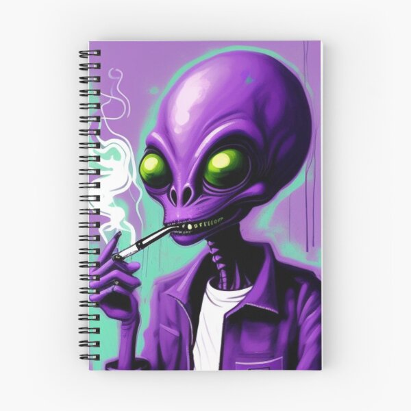 Item preview, NFT Funny Cartoon Alien Smoking Weed Art designed and sold by itzbart.