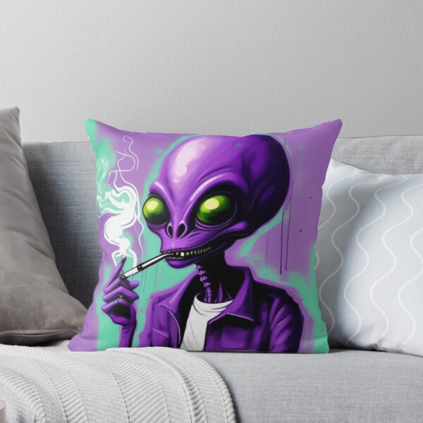 Item preview, NFT Funny Cartoon Alien Smoking Weed Art designed and sold by itzbart.