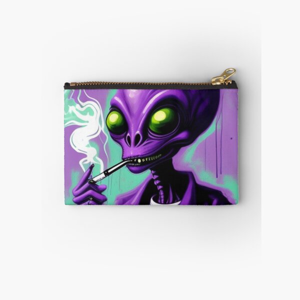 Item preview, NFT Funny Cartoon Alien Smoking Weed Art designed and sold by itzbart.