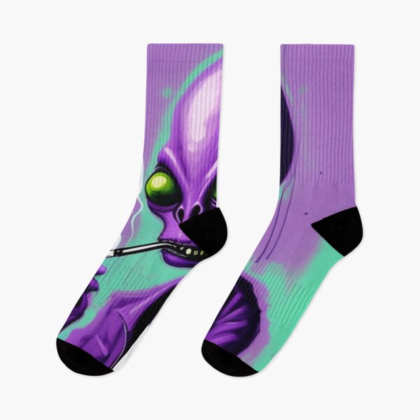 Item preview, NFT Funny Cartoon Alien Smoking Weed Art designed and sold by itzbart.