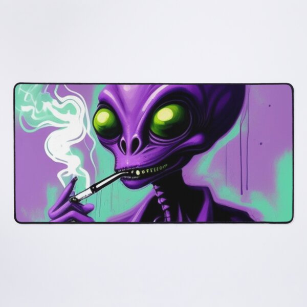 Item preview, NFT Funny Cartoon Alien Smoking Weed Art designed and sold by itzbart.
