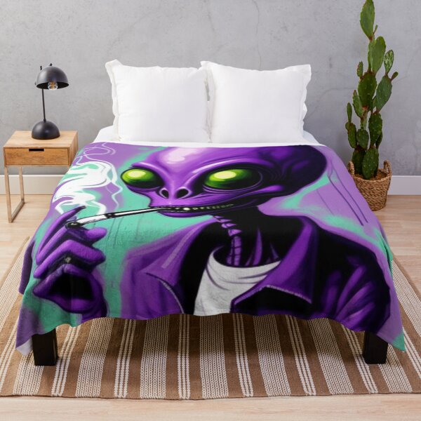 Item preview, NFT Funny Cartoon Alien Smoking Weed Art designed and sold by itzbart.