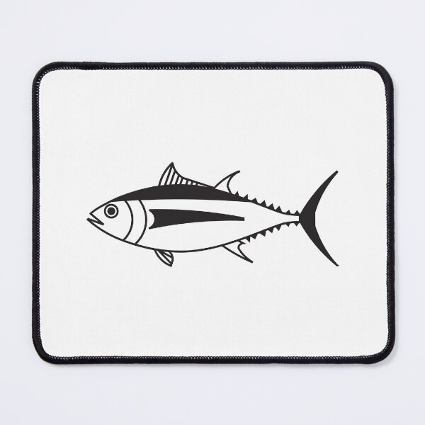 Item preview, Cute Albacore Tuna Fish in Black and White designed and sold by fruttidimare.