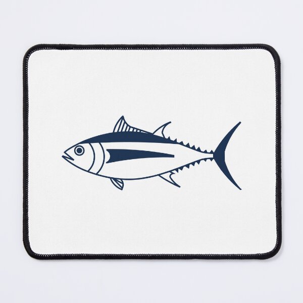 Item preview, Cute Albacore Tuna Fish in Marine Blue and White designed and sold by fruttidimare.