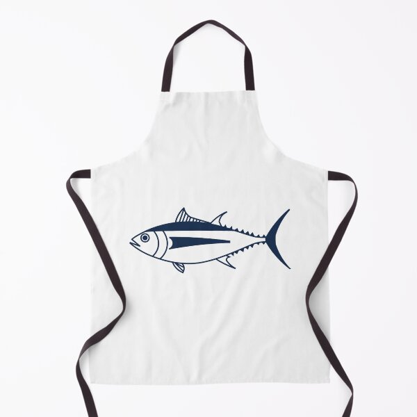 Item preview, Cute Albacore Tuna Fish in Marine Blue and White designed and sold by fruttidimare.