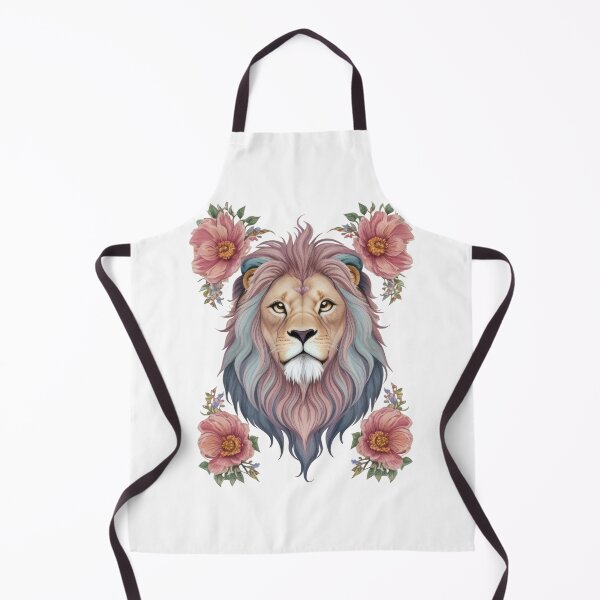 Aperçu de l'œuvre Lion en fleurs : joli en rose créée et vendue par OME-Art-Stop.
