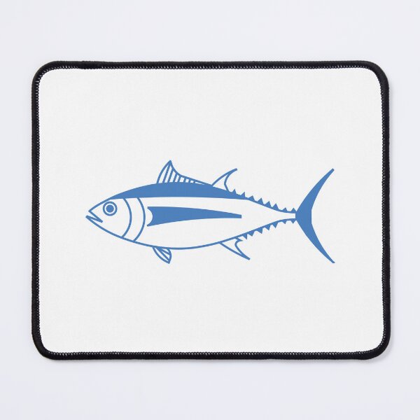 Item preview, Cute Albacore Tuna Fish in Aegean Blue and White designed and sold by fruttidimare.