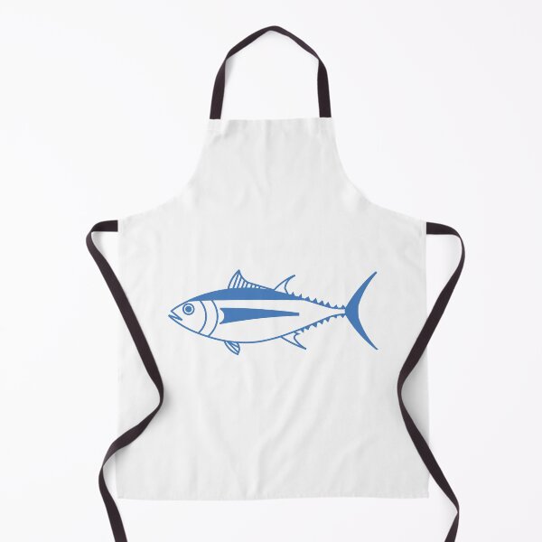 Item preview, Cute Albacore Tuna Fish in Aegean Blue and White designed and sold by fruttidimare.