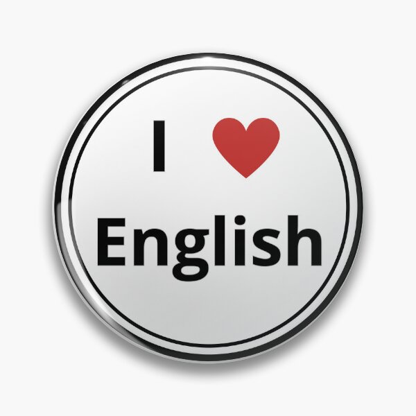 Item preview, black and white circle of i love english designed and sold by language-des.