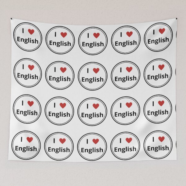 Item preview, black and white circle of i love english designed and sold by language-des.