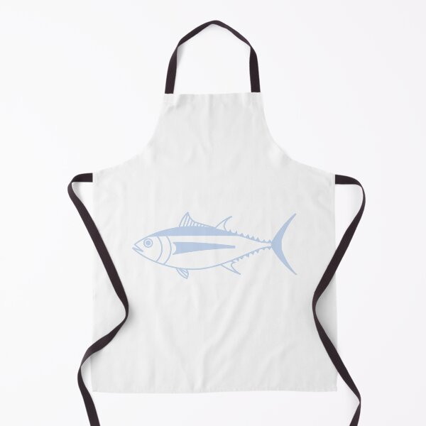 Item preview, Cute Albacore Tuna Fish in Pastel Blue and White designed and sold by fruttidimare.