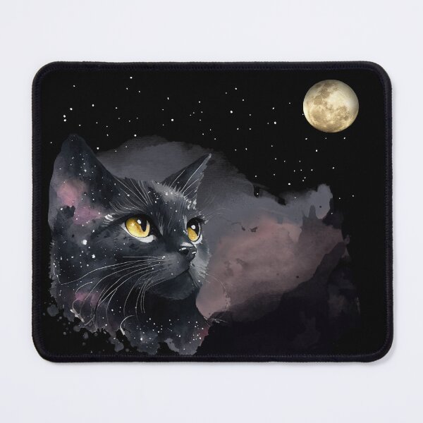 Item preview, THE CAT AND THE MOON, ROMANTIC AND MYSTERIOUS BLACK CAT designed and sold by Danicus666.