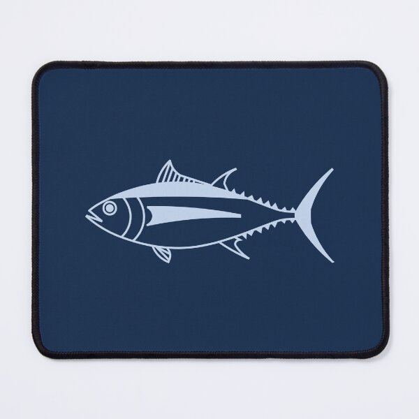 Item preview, Cute Albacore Tuna Fish in Pastel Blue on Marine Blue designed and sold by fruttidimare.