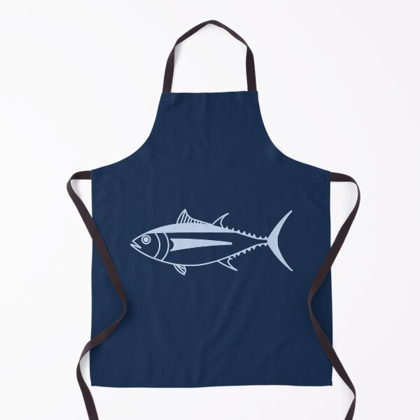 Item preview, Cute Albacore Tuna Fish in Pastel Blue on Marine Blue designed and sold by fruttidimare.