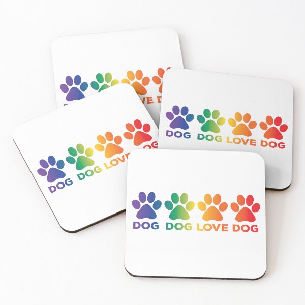 Item preview, Dog Dog Love Dog Rainbow Paw Prints for Dog Lovers (W) designed and sold by PyramidPrintWrx.