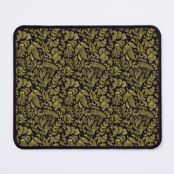 Item preview, Leaves Seamless Pattern on Black Background (Yellow) designed and sold by JoelmaQ.