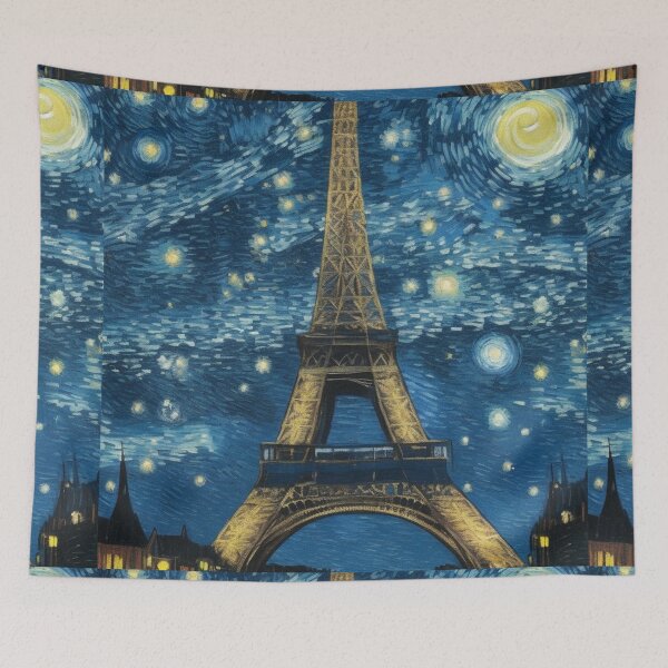 Item preview, Starry night in Paris Van Gogh Starry Night Eiffel Tower designed and sold by Vangoholic.
