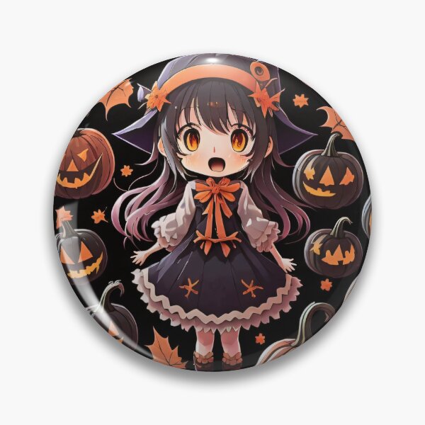 Item preview, Halloween Anime Witch with Jack-O-Lanterns designed and sold by SoftLivingCore.