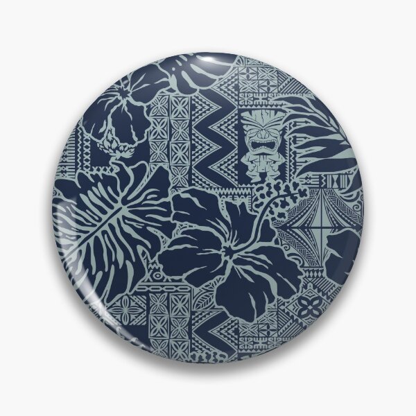 Item preview, Blue Hawaiian Hibiscus Tapa designed and sold by J Marielle Designs.