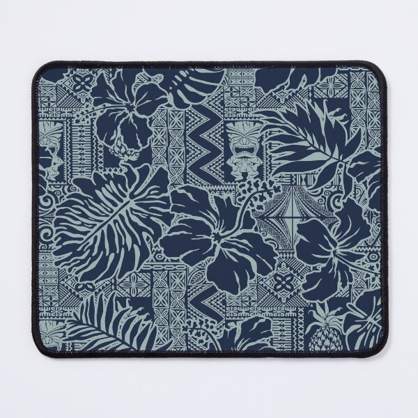 Item preview, Blue Hawaiian Hibiscus Tapa designed and sold by J Marielle Designs.