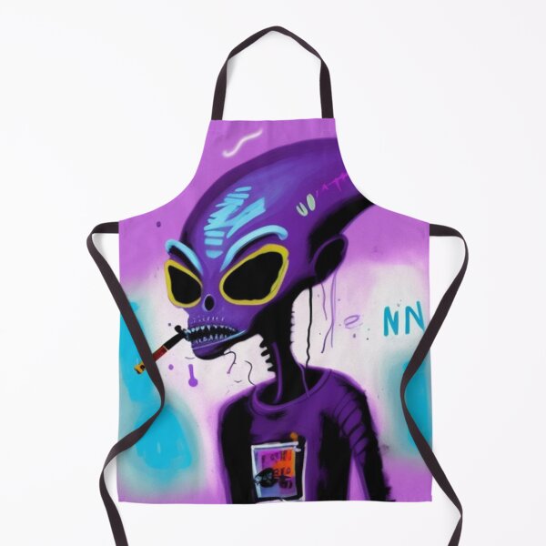 Item preview, Purple NFT Funny Cartoon Smoking Alien UFO Art designed and sold by itzbart.