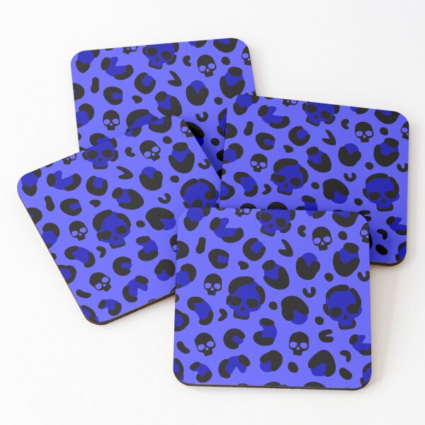 Item preview, creepy halloween leopard skull blue  designed and sold by Gossip Rag.