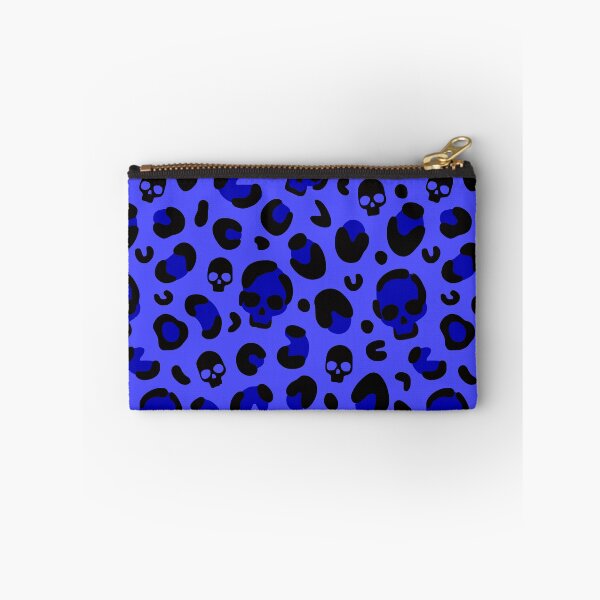 Item preview, creepy halloween leopard skull blue  designed and sold by Gossip Rag.