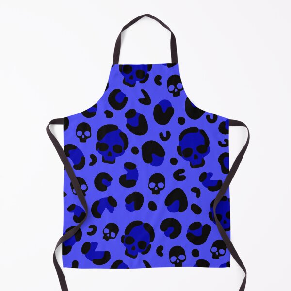 Item preview, creepy halloween leopard skull blue designed and sold by Gossip Rag.