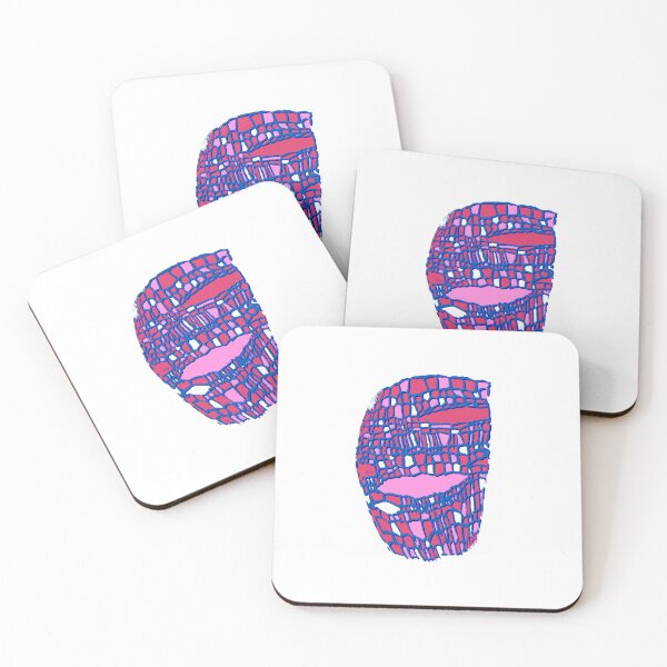 Item preview, Abstract cutout mask (blue pink red white background) designed and sold by MentaLee.