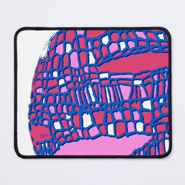 Item preview, Abstract cutout mask (blue pink red white background) designed and sold by MentaLee.