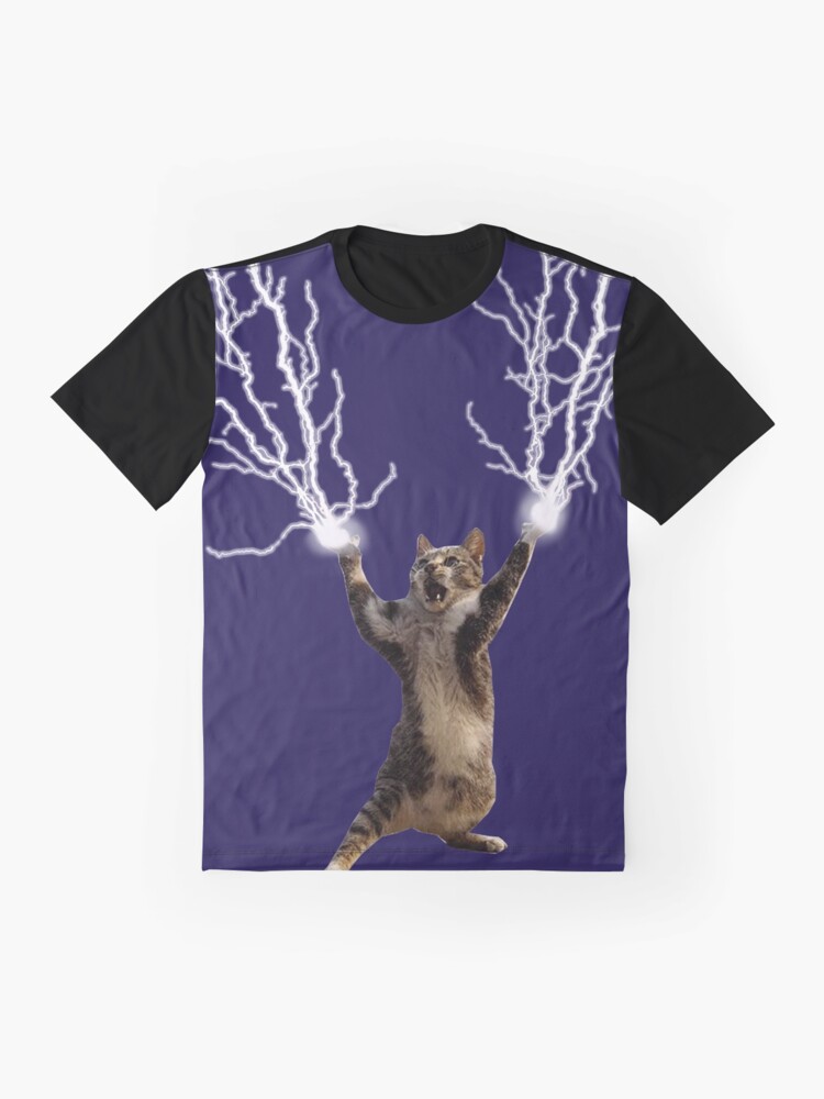 cat with lightning shirt