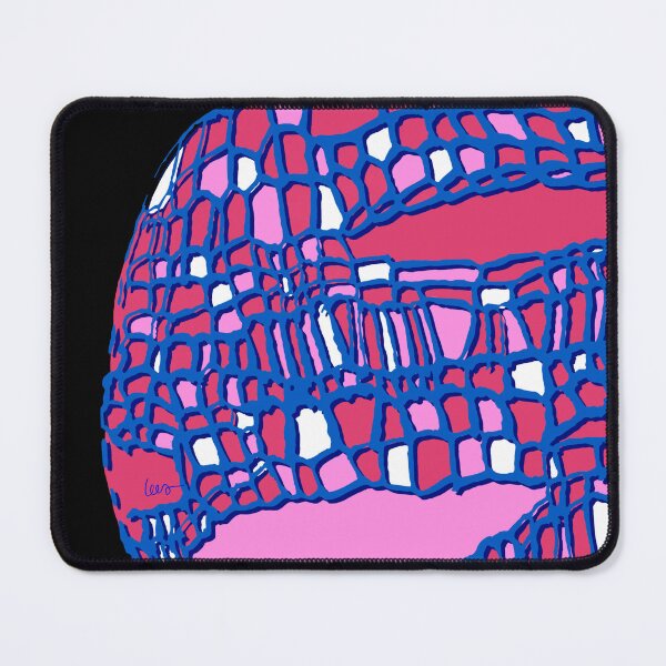 Item preview, Abstract cutout mask (blue pink red black background) designed and sold by MentaLee.