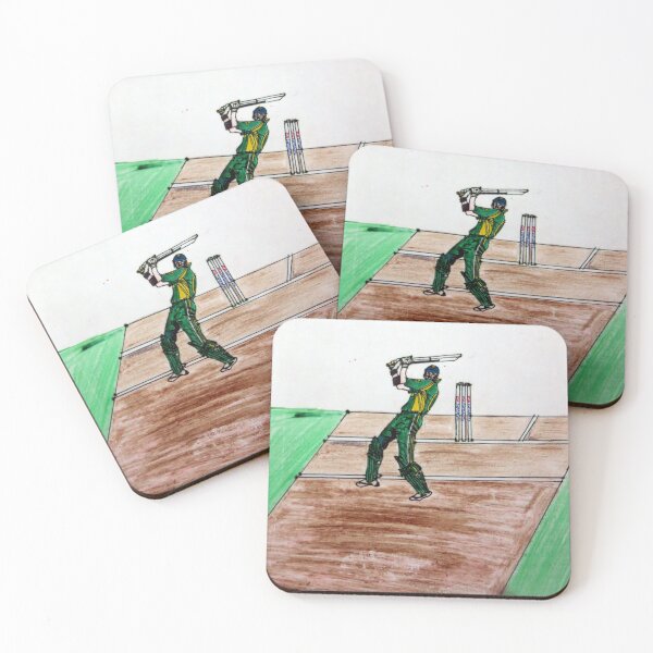 Item preview, Batsman playing big shot color Art  designed and sold by MubaraksArt.