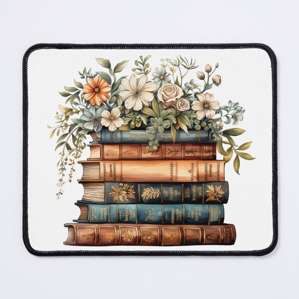 Item preview, Floral stack of vintage school books designed and sold by PawsandPages.