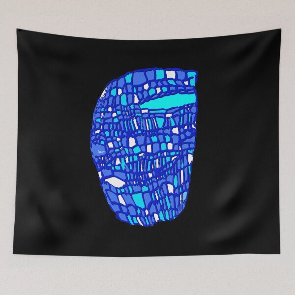 Item preview, Abstract cutout mask (blues black background) designed and sold by MentaLee.