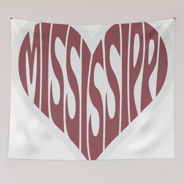 Item preview, Mississippi heart graphic design art print designed and sold by dcrc.